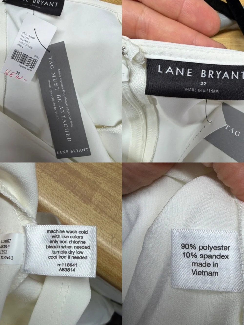 Lane Bryant Ivory High-Low V-Neck MIDI Dress - Picture 3 of 13